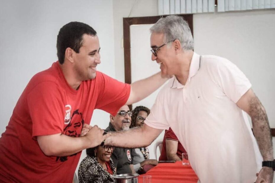 Éden Valadares, presidente estadual do PT, e Zé Neto, deputado federal e pré-candidato a prefeito de Feira de Santana