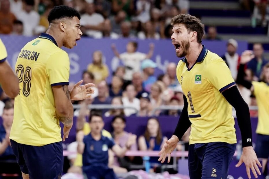 Brasil vence Egito por 3 sets a 0 e se classifica para quartas de final do vôlei masculino