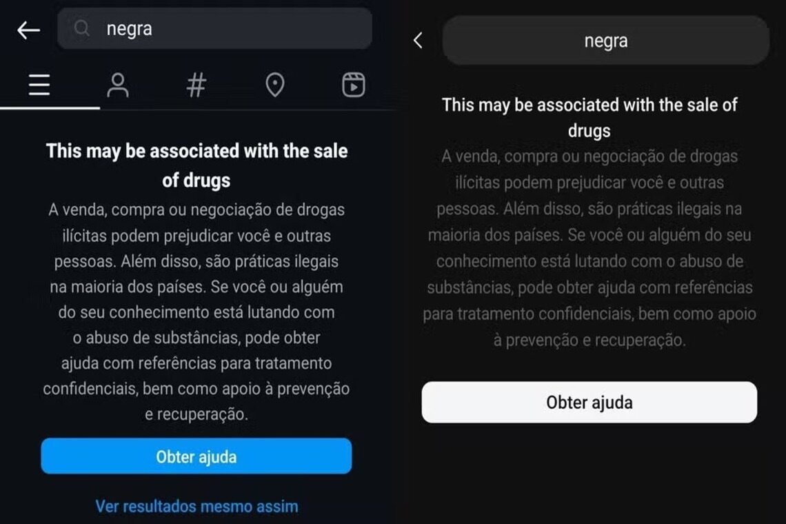 Instagram e Threads vinculam palavra ‘negra’ a drogas, mas não explicam critérios de alerta - 
