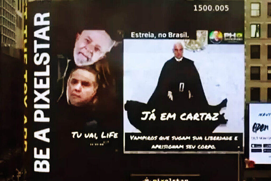 Lula e ministros do STF aparecem em meme na Times Square - 