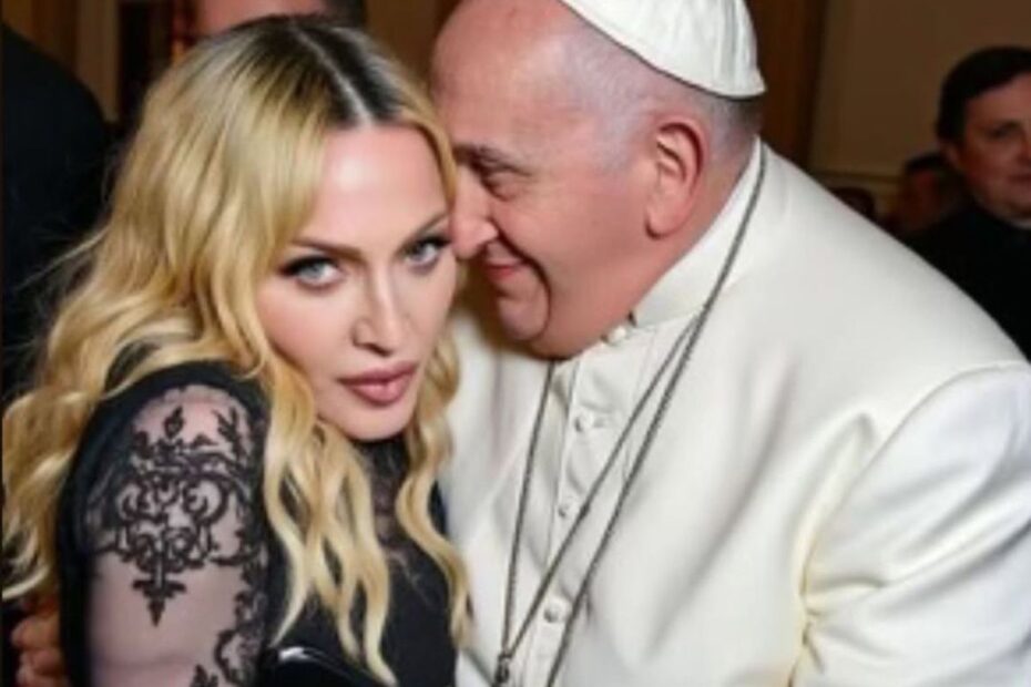 Madonna posta foto feita por IA em clima de ‘chamego’ com Papa Francisco, em nova afronta à Igreja Católica - 