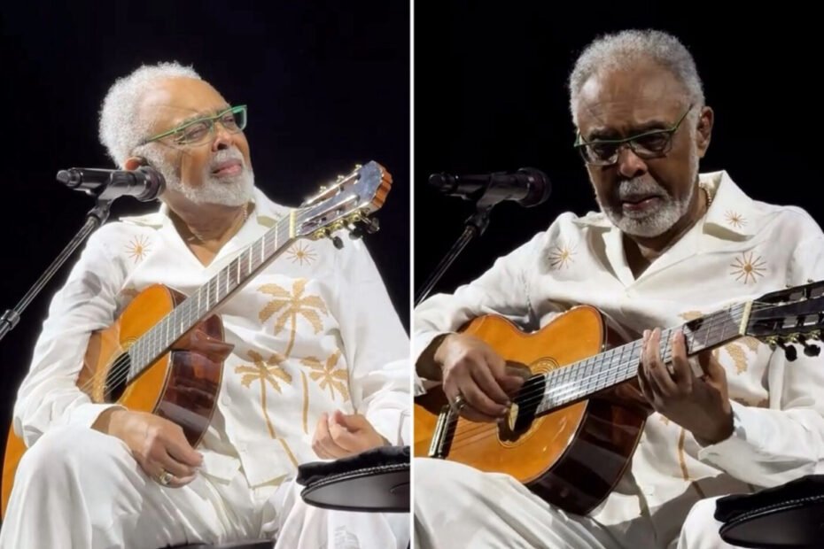 Gilberto Gil se emociona ao receber homenagem surpresa de Geraldo Azevedo durante show em Recife - 