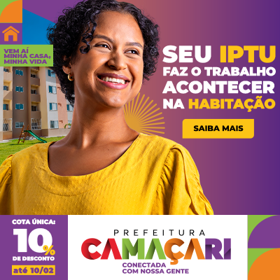 PREFEITURA DE CAMAÇARÍ – IPTU 2026 – Banner 400x400png.