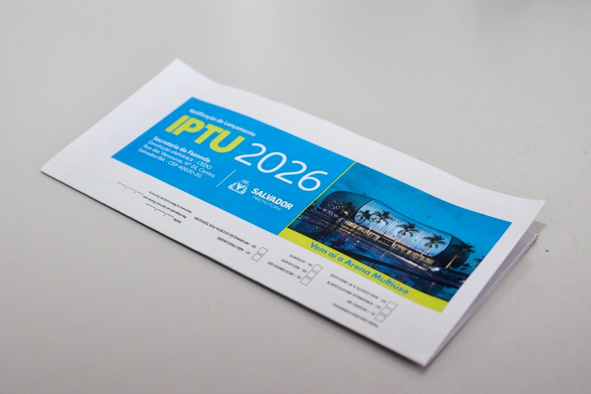 Prazo da cota única e da 1ª parcela do IPTU 2026 de Salvador termina nesta quinta-feira - 