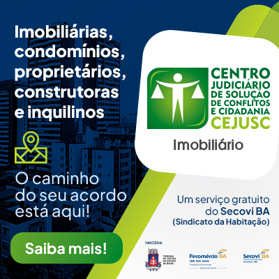 SECOVI – CEJUSC (Centro Judiciário de Solução de Confitos e Cidadania) – Banner 400×400.